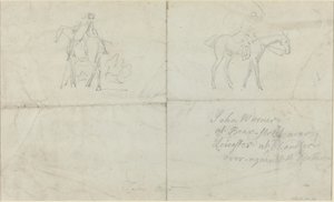 Bereden ruiters [verso] door James Seymour