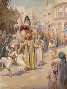 Een Arabische Huwelijksstoet door Caïro door James Shaw Crompton