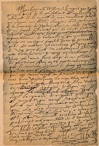 Een brief van Koningin Elizabeth I 1533-1603 aan Koning James VI 1566-1625, 1898 door James Stillie