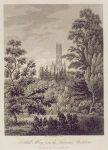 Fonthill Abbey vanaf de Amerikaanse plantage, uitgegeven door W. Clarke, New Bond Street, 1812 door James Storer