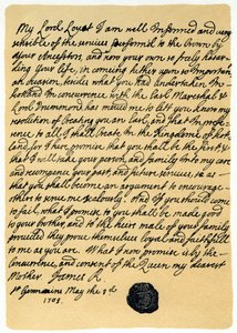 Brief van James Edward Stuart aan Simon Fraser, Lord Lovat, St Germains, 3 mei 1703 door James Stuart