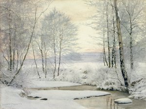 Winterzonsondergang door James Thomas Watts