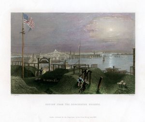 Boston gezien vanaf de Dorchester Heights, VS door James Tibbitts Willmore