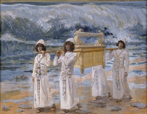De ark gaat de Jordaan over door James Tissot
