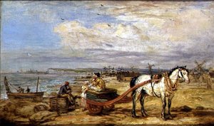Vissersvolk op het Strand