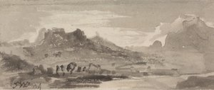 Bergachtig landschap door James Ward
