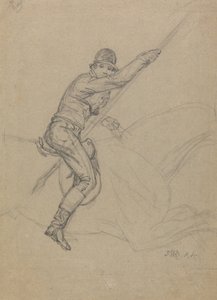 Sir Charles Blunt (b.1775) jaagt op het zwijn en ontsnapt aan de tijger: een studie voor een van een set van vier schilderijen gemaakt in 1815 door James Ward