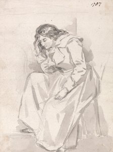 Studie van een zittende vrouw door James Ward
