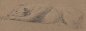Studie van een slapende hond door James Ward