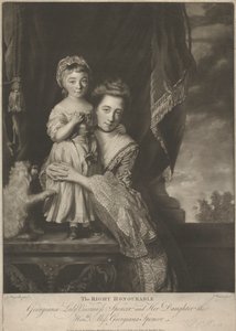 Margaret Georgiana Spencer, (geboren Poyntz), Gravin Spencer, en haar dochter, Georgiana Cavendish, (geboren Spencer), Hertogin van Devonshire door James Watson