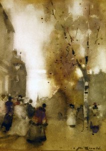 Straatscène met Figuren