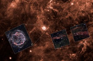 Cassiopeia A: licht weerkaatst (Spitzer-context)