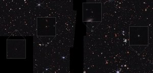 Sterrenstelsels in het CEERS-veld (opname met NIRCam) door James Webb Space Telescope (NASA)
