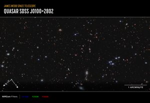 Quasar J0100+2802 (NIRCam Kompasbeeld)