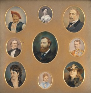 Negen Portretten in Originele Passe-Partout door James William Bailey