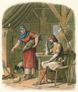 Alfred in de hut van de herder, ca. 878 door James William Edmund Doyle