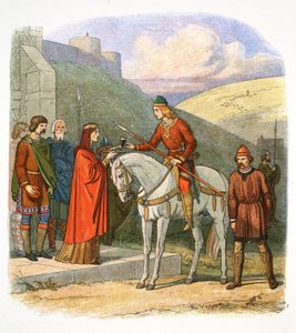 Edward de Martelaar aankomend in Corfe, Dorset, 978 door James William Edmund Doyle