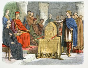 Harold II zweert trouw aan Hertog Willem van Normandië door James William Edmund Doyle
