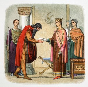 Hendrik II van Engeland machtigt Dermot MacMorrough om troepen te werven, 1170 door James William Edmund Doyle
