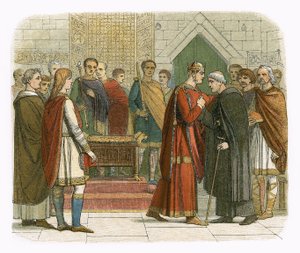 Koning Willem I brengt een bezoek aan de Engelse leiders