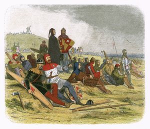 De Engelsen wachten op de Fransen bij Crecy door James William Edmund Doyle