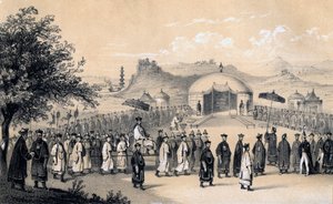 Nadering van de keizer van China om de Britse ambassadeur te ontvangen, 1847