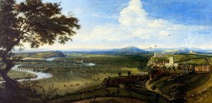 Uitzicht op Nottingham vanuit het oosten, ca. 1695 door Jan (attr.to) Siberechts
