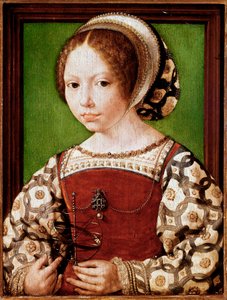 Portret van een jonge prinses, waarschijnlijk Dorothea van Denemarken door Jan (c.1472 c.1533) Gossaert