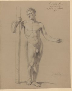 Staand mannelijk naakt, van voren gezien door Jan Adriaan Antonie de Lelie