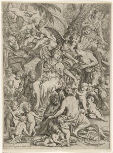 H. Cecilia met orgel in de hand door Jan Baptist Herregouts