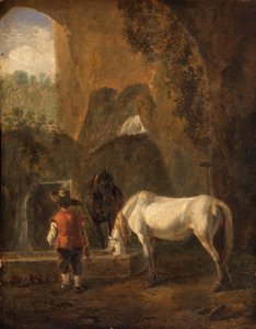 Een drinkend paard door Jan Both