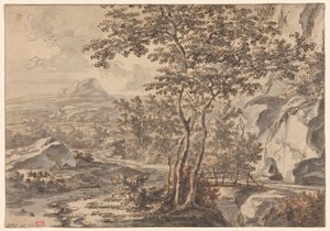 Italiaans Landschap met een Brug door Jan Both