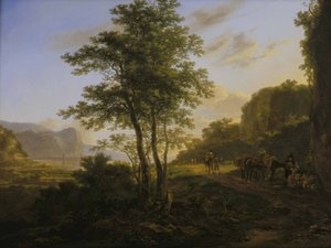 Italianiserend landschap met reizigers door Jan Both