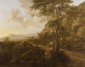 Berglandschap met muleteers op een spoor door Jan Both
