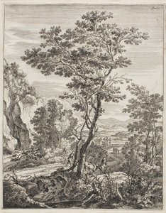 De grote boom, uit Rechtopstaande Italiaanse landschappen door Jan Both