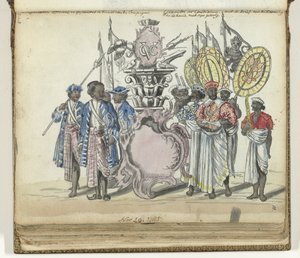 Singalese militairen in dienst van de VOC en gezanten van de koning van Kandy