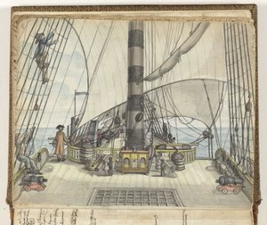 Het Dek van een Schip van de Nederlandse Oost-Indische Compagnie door Jan Brandes