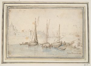 Uitzicht op Ruhrort en Duisburg door Jan Brueghel the Elder