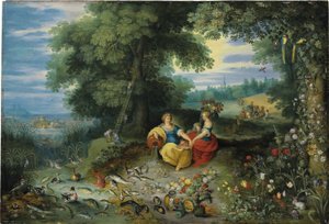Een allegorie van water en aarde