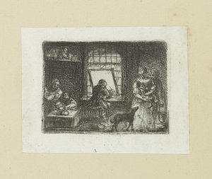 Interieur van een prentatelier