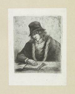 Lezende man met hoed door Jan Chalon