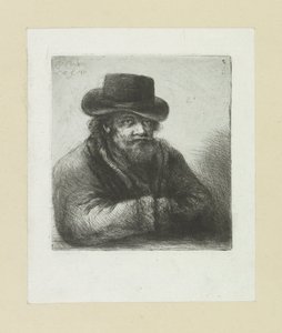 Oude man met baard en hoed door Jan Chalon