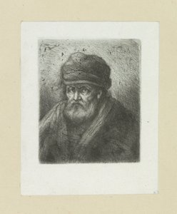 Oude man met baard en muts door Jan Chalon