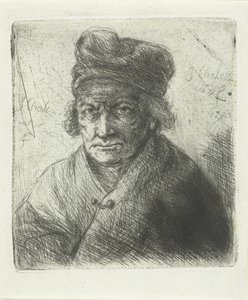 Oude man met muts door Jan Chalon