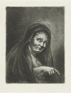 Oude vrouw door Jan Chalon