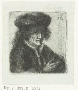 Volwassen man met bontmuts door Jan Chalon