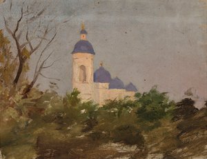 Studie van een orthodoxe kerk