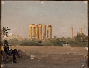 Tempel van Jupiter in Athene. Van een reis naar Griekenland door Jan Ciągliński