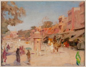 Straat in Jaipur. Van een reis naar India door Jan Ciągliński