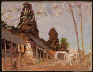 Straat in de stad - studie. Van een reis naar India door Jan Ciągliński
